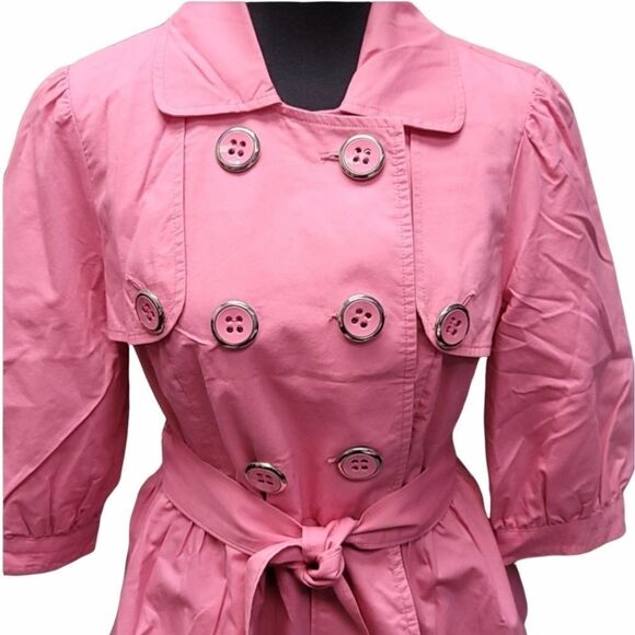INC Pink Double Breasted Pink Belted Jacket - Picture 13 of 13